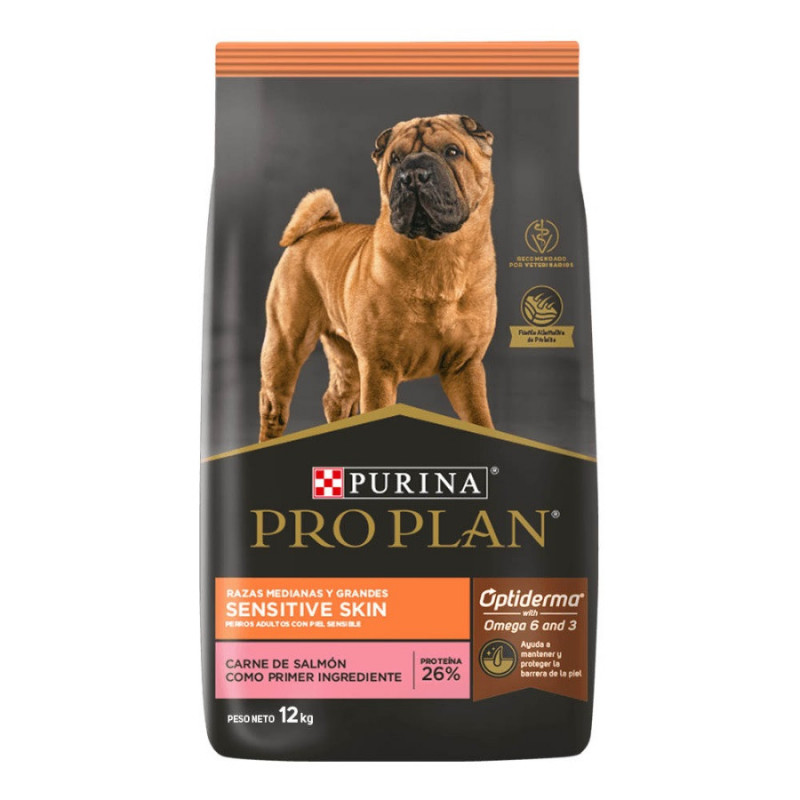 Pro Plan Optiderma Sensitive Skin Razas Medianas Y Grandes 12 Kg