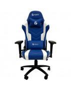 Silla gamer TEROS TE-8126B, azul y blanco