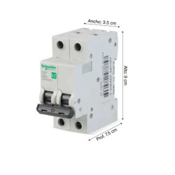 Interruptor Termomagnético Schneider Electric Easy 9 2x25A en PVC Blanco