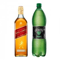 Pack JOHNNIE WALKER Whisky Red Label Botella 750ml + Gaseosa EVERVESS Ginger Ale Botella 1.5L