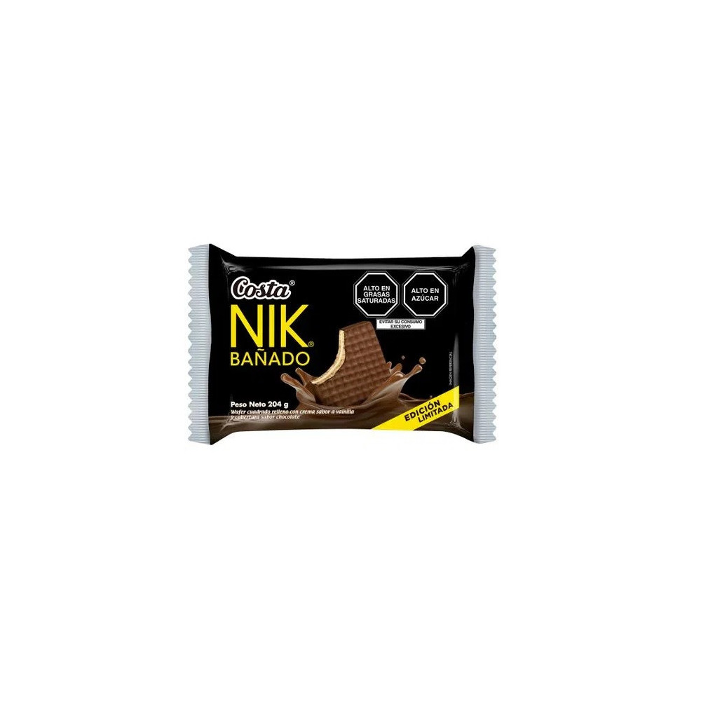 Wafer COSTA Nik Bañado en Chocolate Paquete 6un