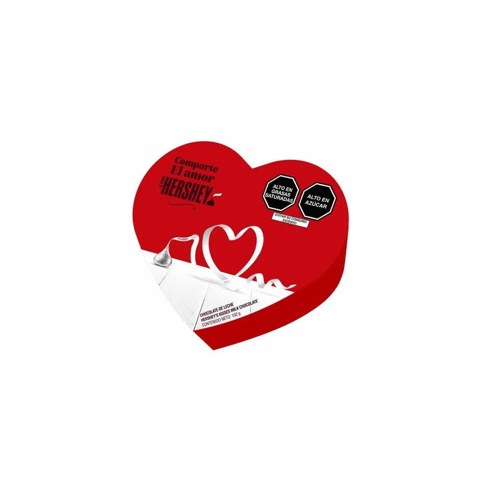 Chocolate HERSHEY'S Kisses Corazón Rojo Caja 102g