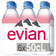 Agua Mineral EVIAN sin Gas Botella 500ml Paquete 6unidades