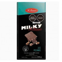 Tableta de Chocolate MILKY con Pecanas Paquete 100g