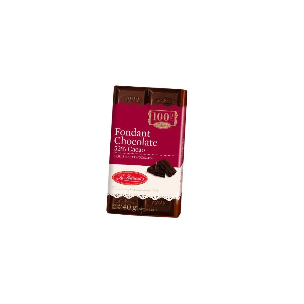 Chocolate LA IBÉRICA Fondant Semi Dulce sin Leche Envoltura 40g