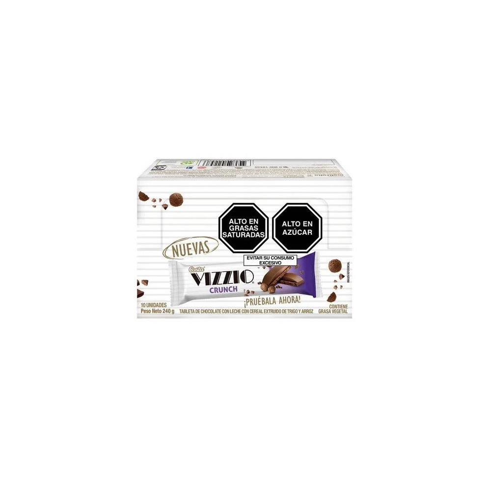 Tableta de Chocolate COSTA Vizzio Crunch con Cereal Caja 10un