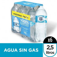 Agua Mineral SAN LUIS sin Gas Botella 2.5L Paquete 6unidades