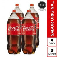 Pack Gaseosa COCA COLA Original Botella 3L x 4und
