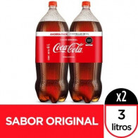 Gaseosa COCA COLA Sabor Original Botella 3L Two Pack