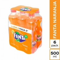 Gaseosa FANTA Naranja Botella 500ml Paquete 6und
