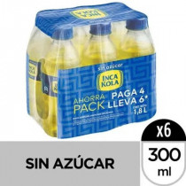 Gaseosa INCA KOLA Sin Azúcar Botella 300ml Paquete 6und