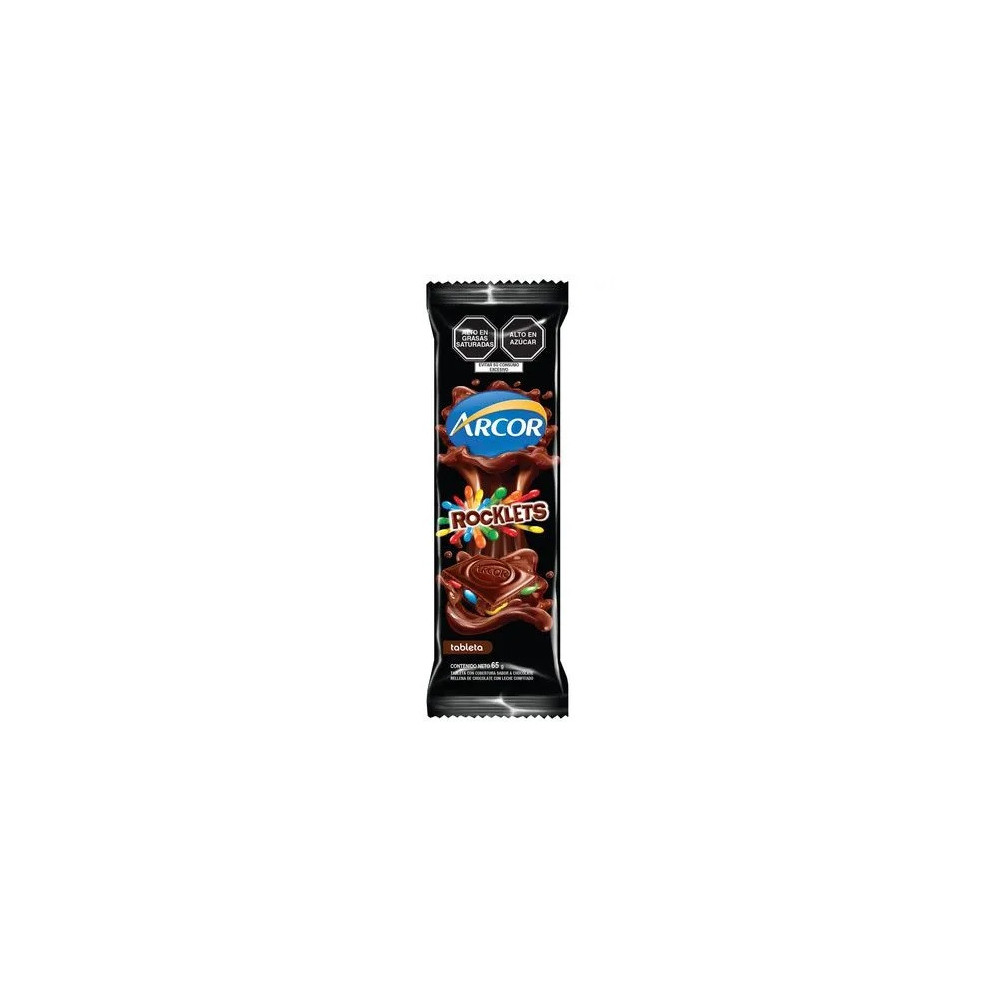 Tableta de Chocolate ARCOR Rocklets Envase 65g