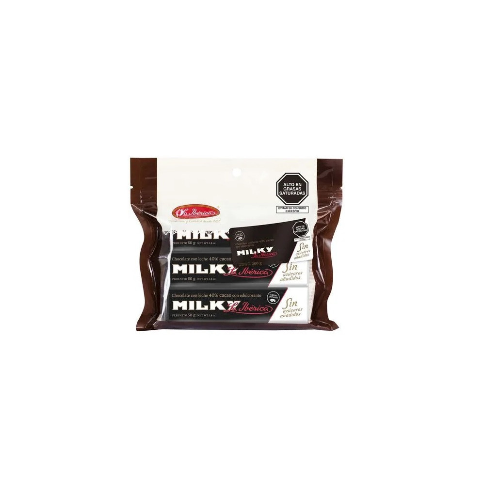 Barras de Chocolate con Edulcorante LA IBÉRICA Milky Bolsa 6un