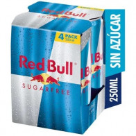 Bebida Energizante RED BULL Sugarfree Lata 250ml Paquete 4unidades