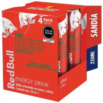 Bebida Energizante RED BULL Red Edition Lata 250ml Paqute 4unidades