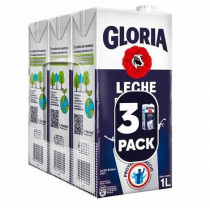 Leche UHT GLORIA Entera Pack 3un x 1L
