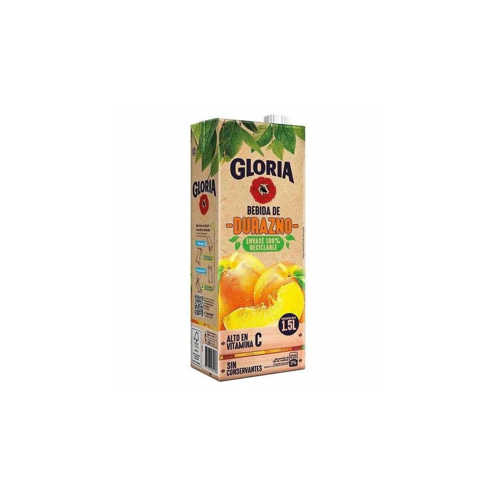 Bebida GLORIA Sabor a Durazno Tetrapack 1.5L