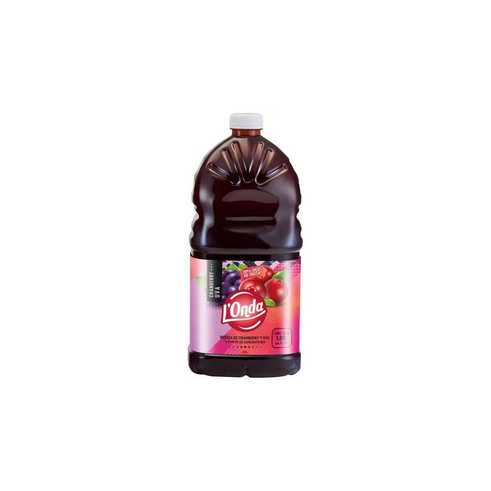 Jugo de Fruta L'ONDA Cranberry Uva Botella 1.89L