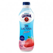 Yogurt Bebible GLORIA sin Lactosa Fresa Botella 1Kg