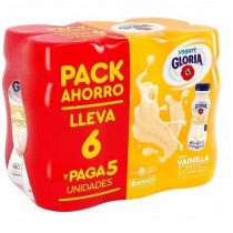 Yogurt Parcialmente Descremado GLORIA Sabor a Vainilla Botella 180g Paquete 6un