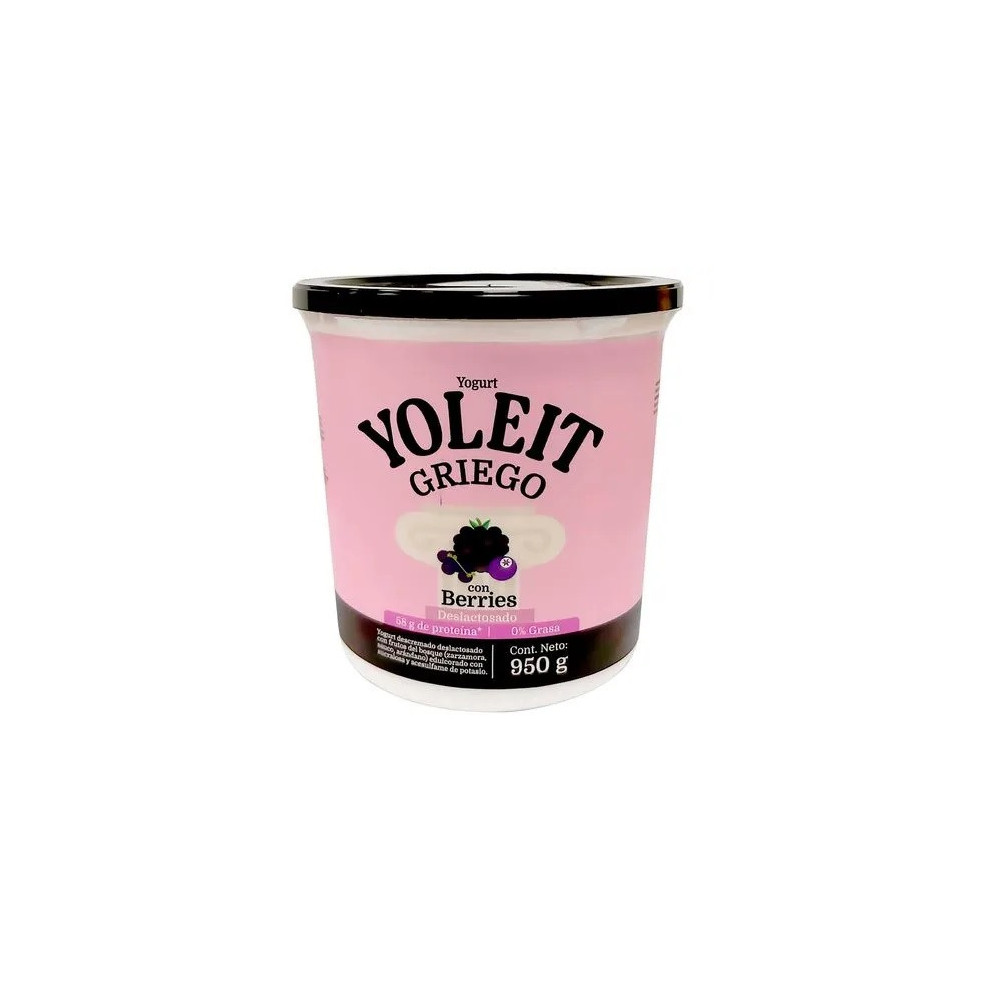 Yogurt Griego Descremado YOLEIT Berries Balde 950g
