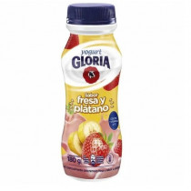 Yogurt GLORIA Parcialmente Descremado Sabor a Fresa y Plátano Botella 180g
