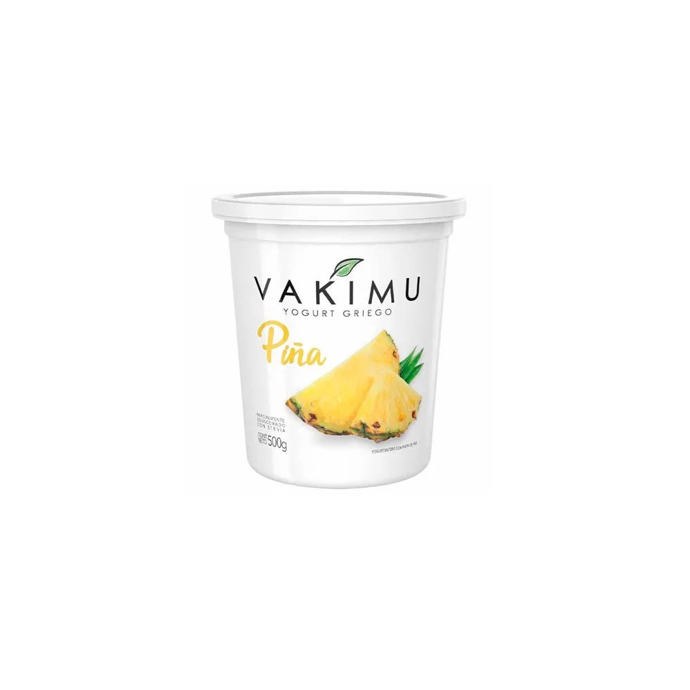 Yogurt Griego VAKIMU Sabor a Piña Pote 500g