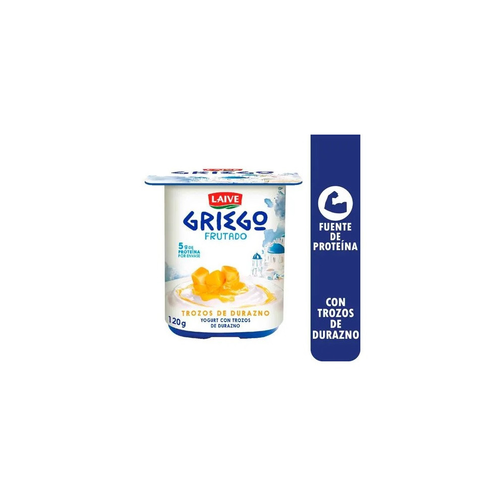 Yogurt Griego LAIVE con Trozos de Durazno Vaso 120g