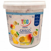Yogurt Griego Parcialmente Descremado TIGO Sabor Mango - Maracuyá Pote 1Kg