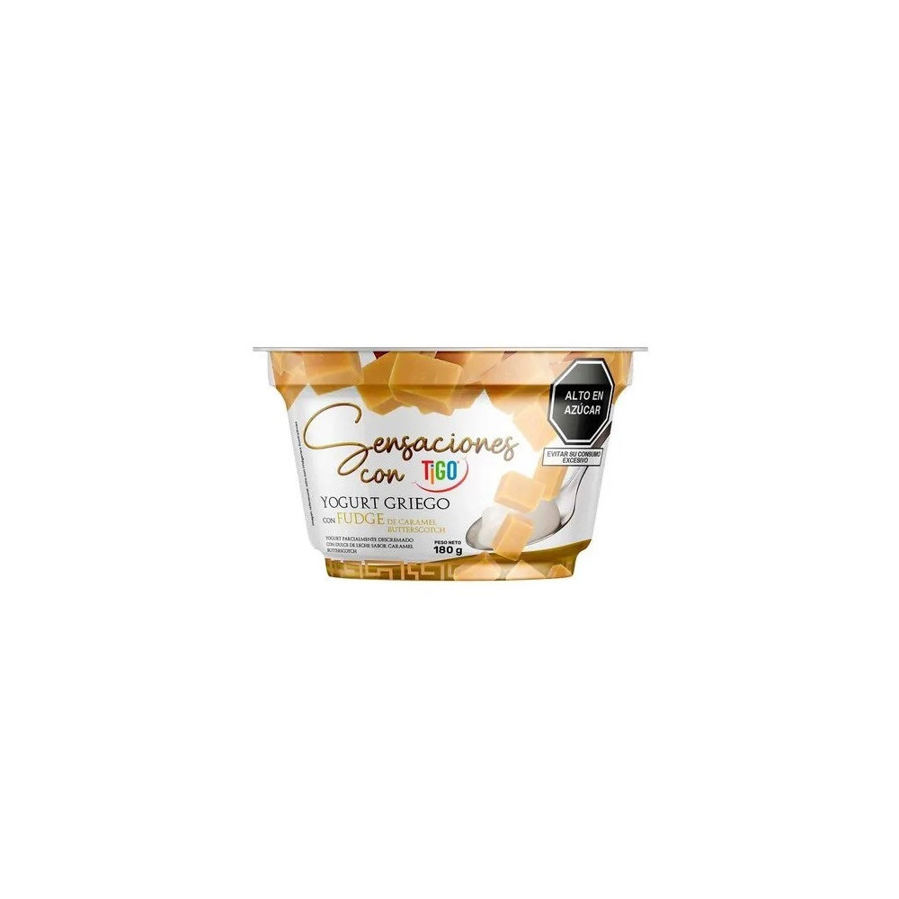 Yogurt Griego TIGO Sensaciones con Fudge de Caramelo Pote 180g