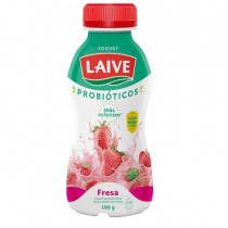 Yogurt Probiótico de Fresa LAIVE Botella 180g