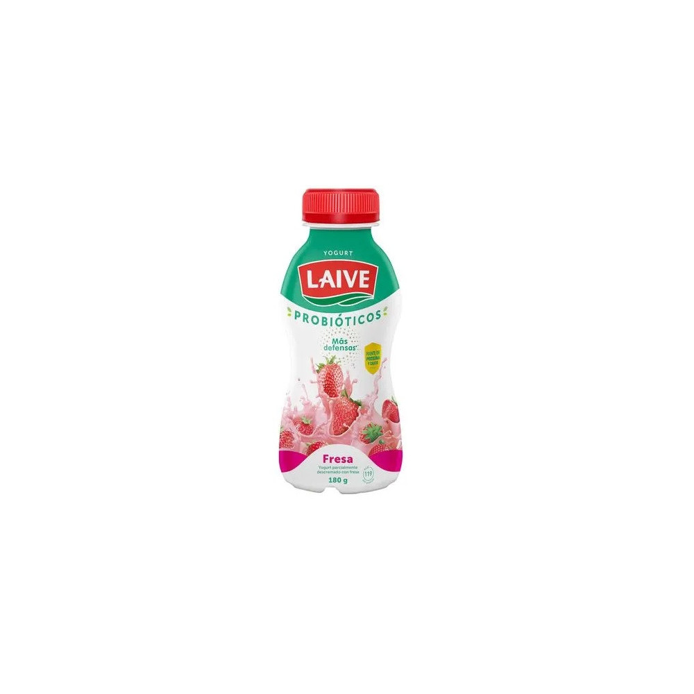 Yogurt Probiótico de Fresa LAIVE Botella 180g