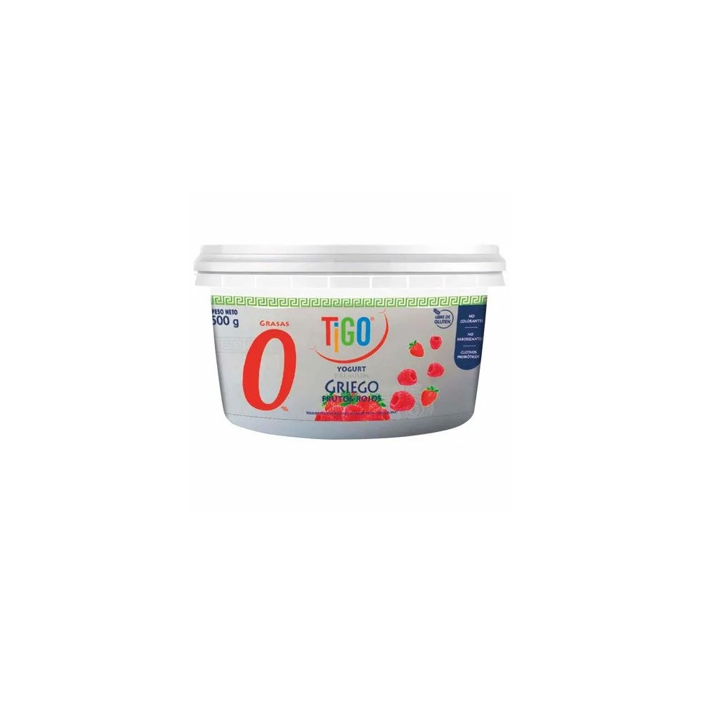 Yogurt Griego TIGO Sabor Frutos Rojos Pote 500g