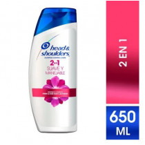 Shampoo HEAD & SHOULDERS 2 en 1 Suave y Manejable Control Caspa Frasco 650ml
