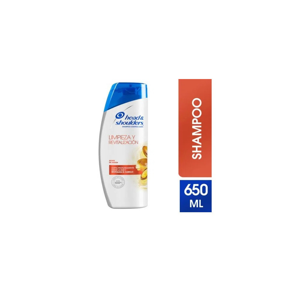 Shampoo HEAD & SHOULDERS Limpieza y Revitalización Aceite de Argán Control Caspa Frasco 650ml