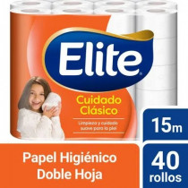 Papel Higiénico ELITE Clásico Doble Hoja Paquete 40unidades