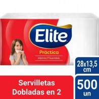 Servilletas ELITE Práctica Doblada en 2 Paquete 500unidades
