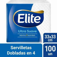 Servilletas de Papel ELITE Dobladas en 4 Paquete 100unidades