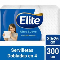 Servilletas de Papel ELITE Dobladas en 4 Paquete 300unidades