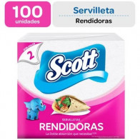 Servilleta Doblada en 2 SCOTT Rendidora Paquete 100unidades