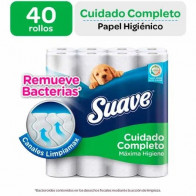 Papel Higiénico SUAVE Cuidado Completo Doble Hoja Paquete 40unidades