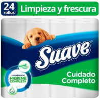 Papel Higiénico SUAVE Cuidado Completo Doble Hoja Paquete 24unidades