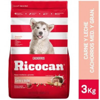 RICOCAN Cachorros Razas Medianas y Grandes Carne y Leche Bolsa 3Kg