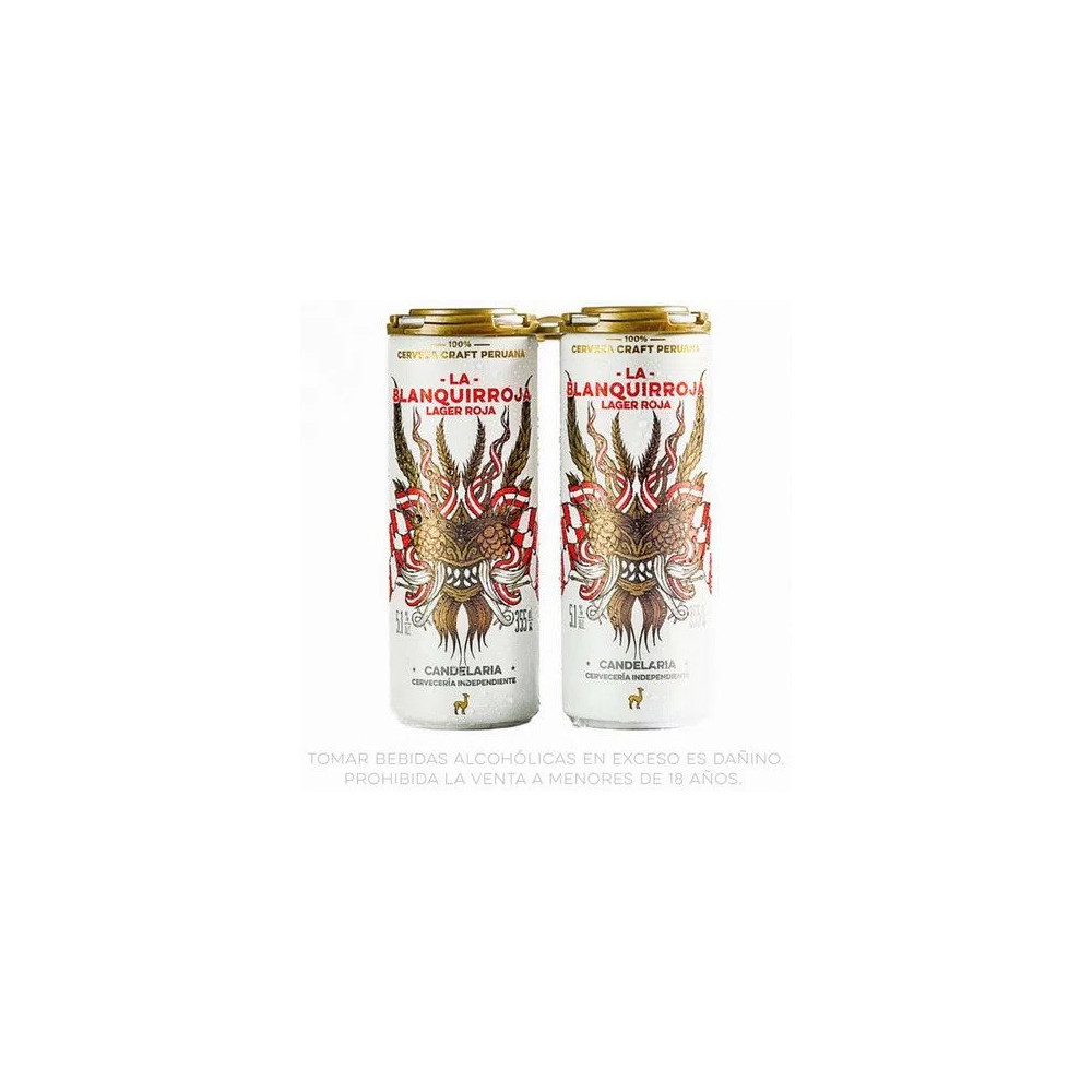 Cerveza CANDELARIA Blanquirroja Lata 355ml Pack 4un