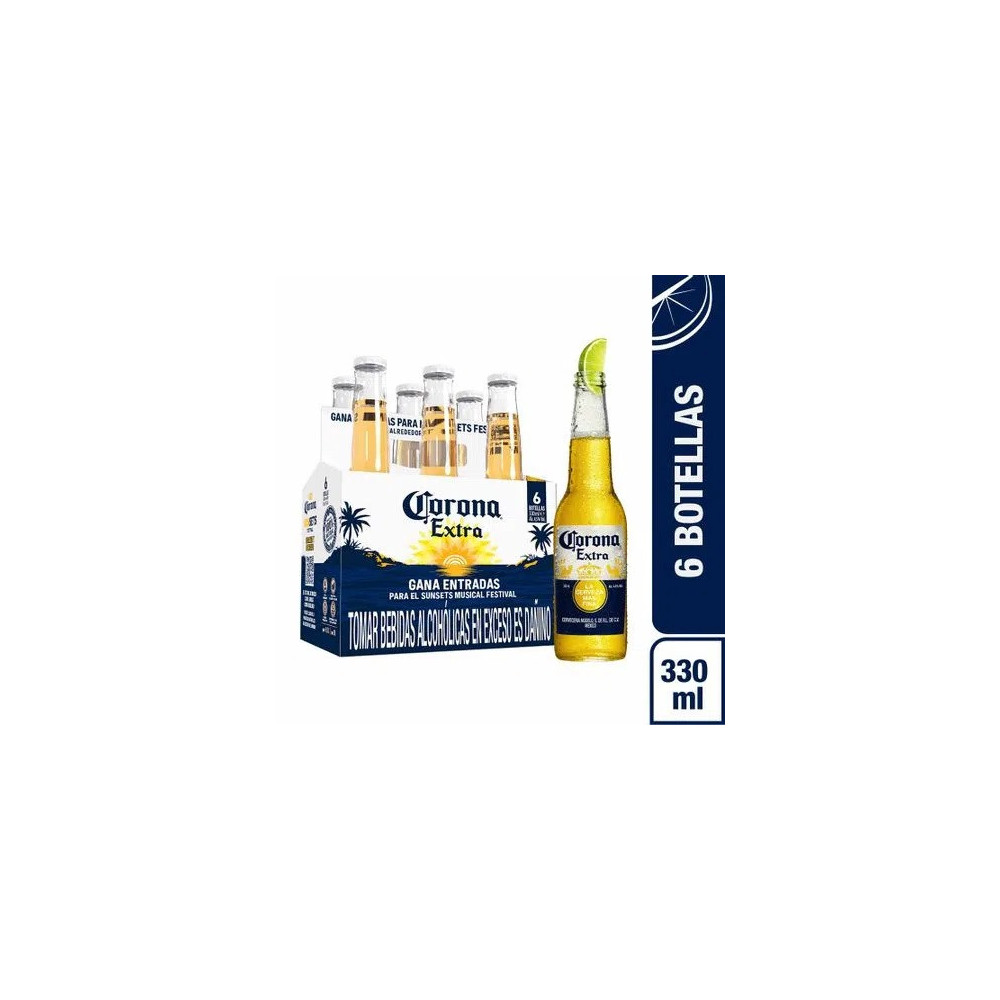 Cerveza CORONA Extra Botella 330ml 6 Pack Cerveza CORONA Extra Botella 330ml 6 Pack