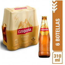 Cerveza CUSQUEÑA Dorada Botella 310ml Paquete 6un