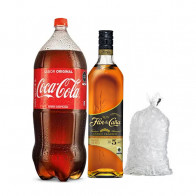 COMBO1 FLOR DE CAÑA 5 AÑOS 1L + COCA COLA 3L+HIELO