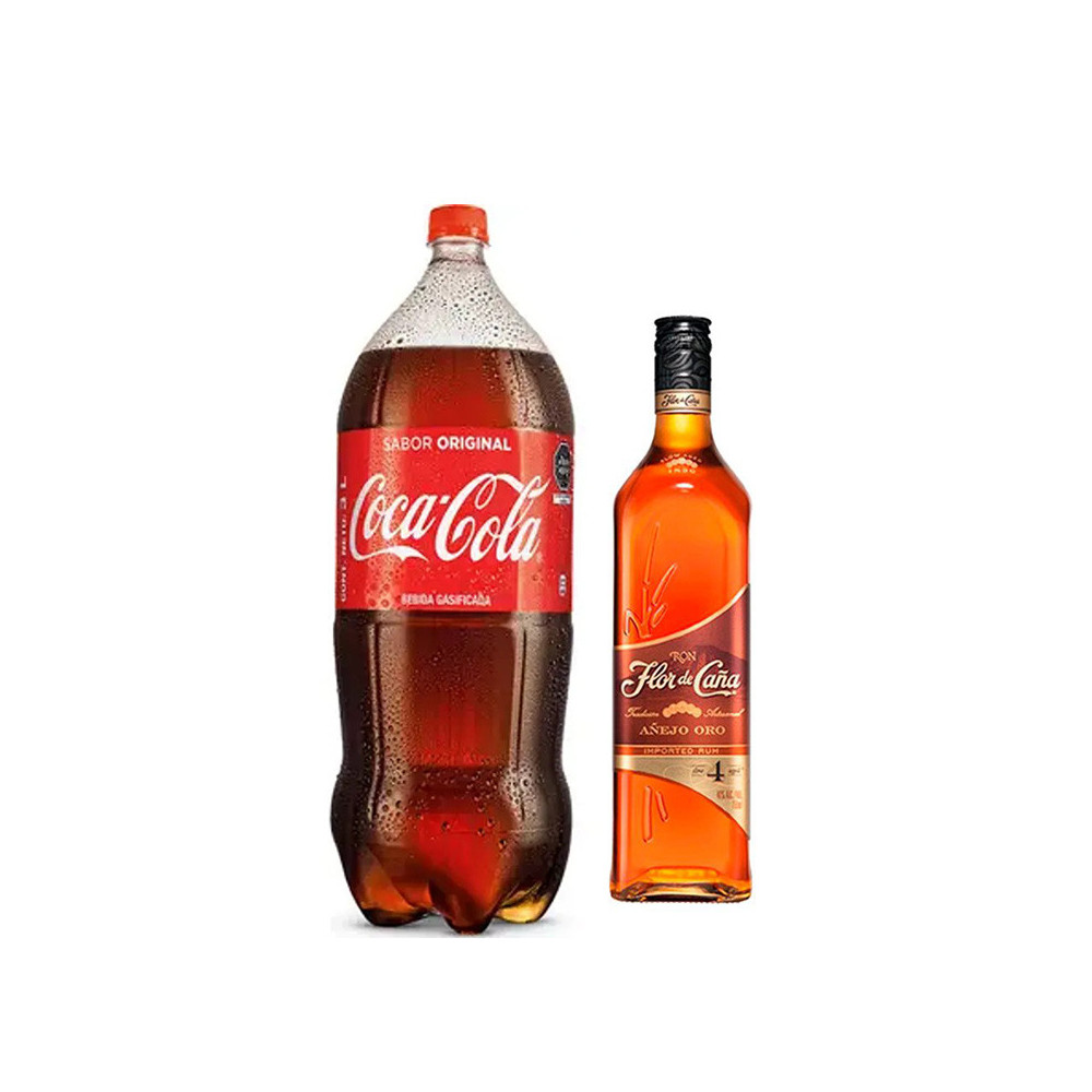 COMBO2 FLOR DE CAÑA 4 AÑOS 750ML + COCA COLA 3L