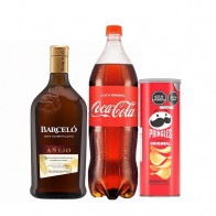 TRIO4	RON BARCELO AÑEJO BOTELLA 750ML  + COCA COLA 1.5lt + PRINGLES ORIGINAL 104g