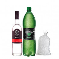 COMBO20	PISCO CUATRO GALLOS ACHOLADO  700ML + EVERVESSL 1.5L + HIELO